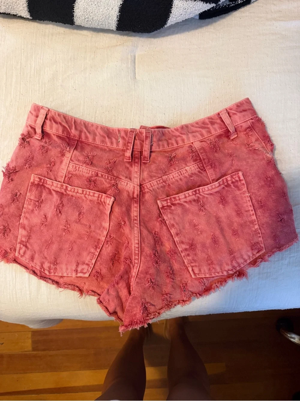 Free People Faded Distressed Denim Shorts